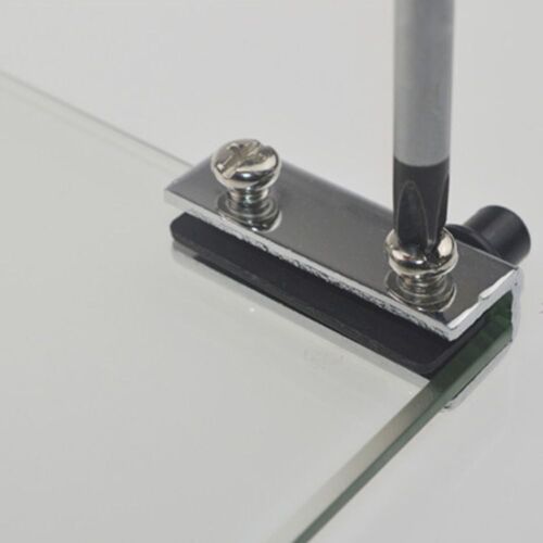 2 Pairs Glass Door Hinges Stainless-Steel Cabinet Pivot Hinge Clip No Drilling/ - Picture 8 of 8