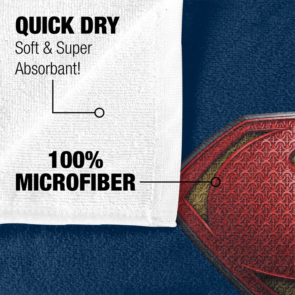 Superman Man of Steel Mos Shield Officially Licensed Beach Towel 30"x60" - Image 4 of 4