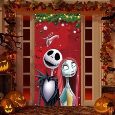 Nightmare Before Christmas Door Cover Jack Skellington Sally Zero Photo 