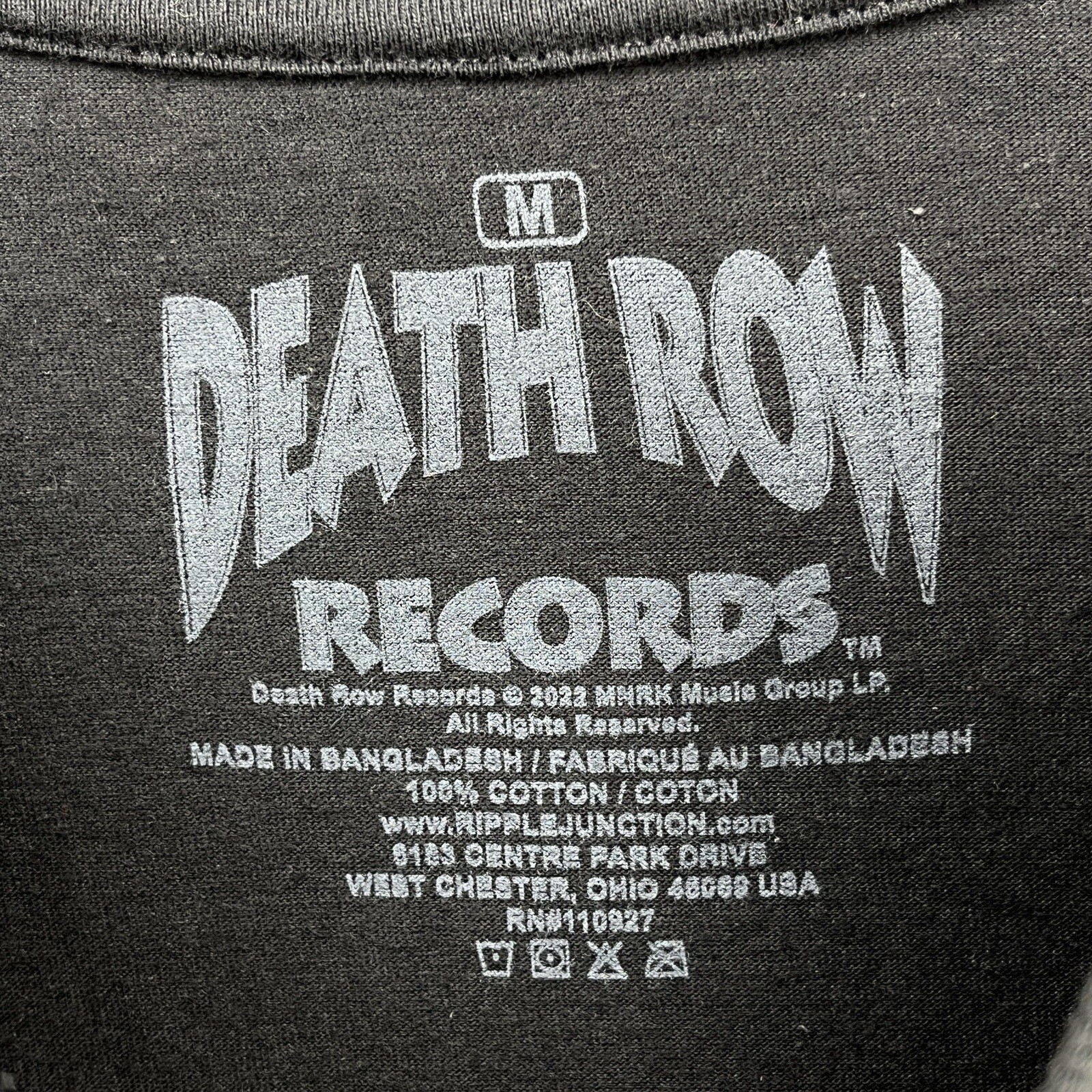FILA T shirt da uomo nuova con etichette Death Row Records media M grafica cotone manica corta casual