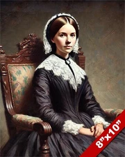 NURSE FLORENCE NIGHTINGALE LADY OF THE LAMP PORTRAIT PAINTING CANVAS ART PRINT