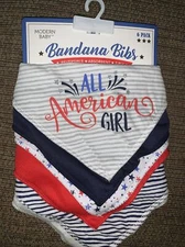 6 Pack Bandana Bib NWT Patriotic Adjustable Snaps