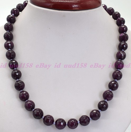 18" Necklace With 8mm Faceted Natural Garnet Red Gemstone Beads - Handmade! 5 thumbnail image