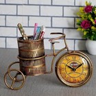 Iron Antique Pen Holder With Clock/Pen Holder For Office And Home Decoration, Go
