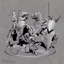 38mm resin figure model Crusader Knight Duel 3D printing unassembled unpainted