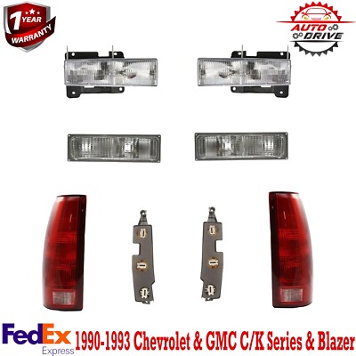 Headlights For Chevy Truck Suburban 1994-1998 Turn Signal Lamps Tail Lights