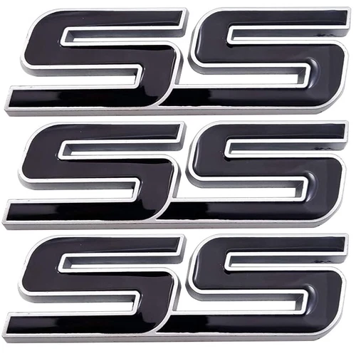 For Metal SS Emblem 3D Car Badge Decal Black - Foto 2 di 6