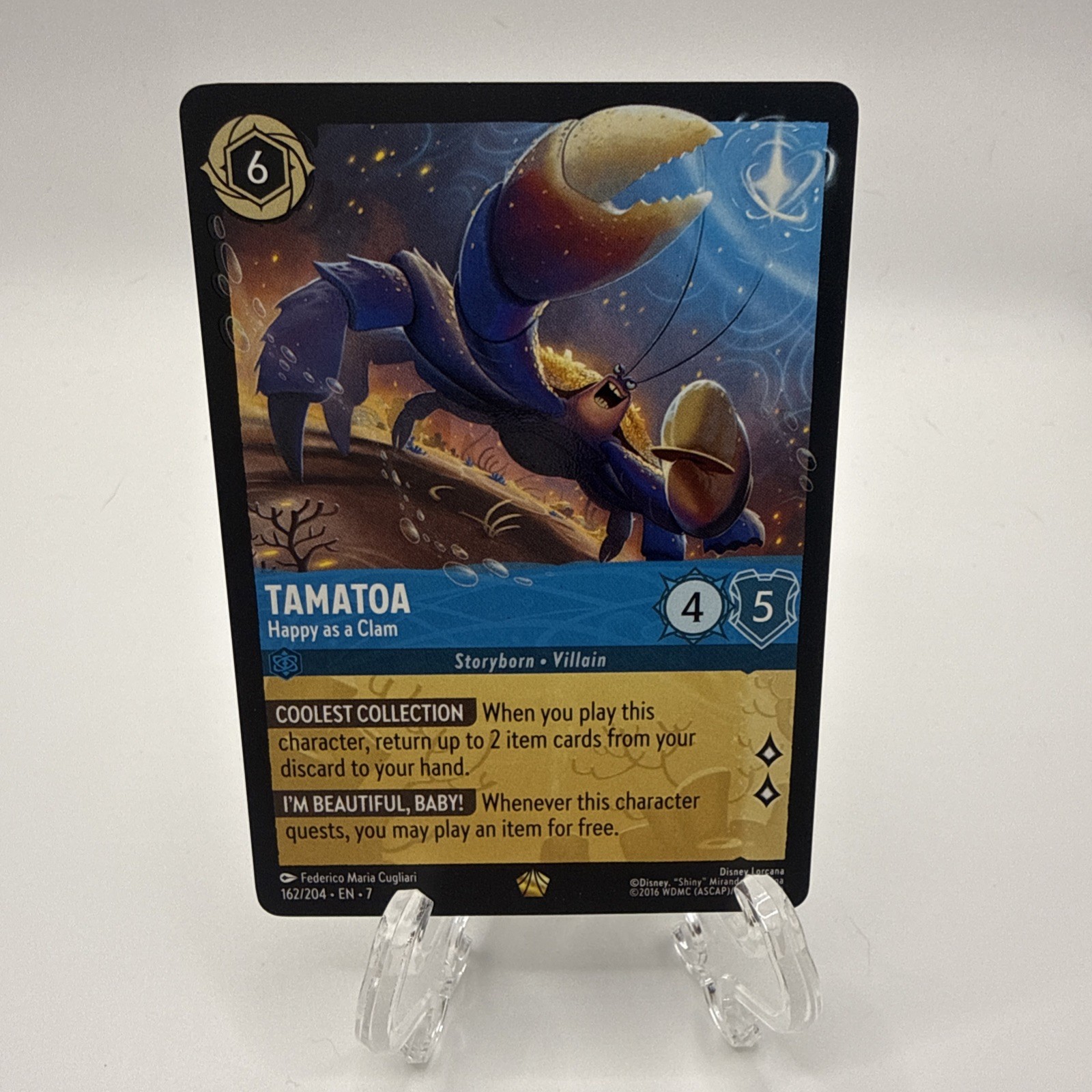 Tamatoa Happy as a Clam 162/204 Archazia's Island Legendary Non-Foil Card