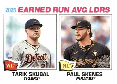 Tarik Skubal Paul Skenes 2026 Topps Heritage ERA Leaders