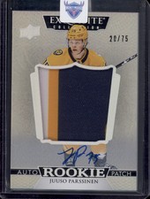 2022-23 Exquisite Juuso Parssinen Rookie Patch Auto 3-Color RPA RC SSP /75