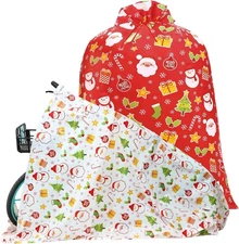 Teling 2 Pcs 80 x 60 in Jumbo 1 Count (Pack of 2), Red, White, Santa Claus 