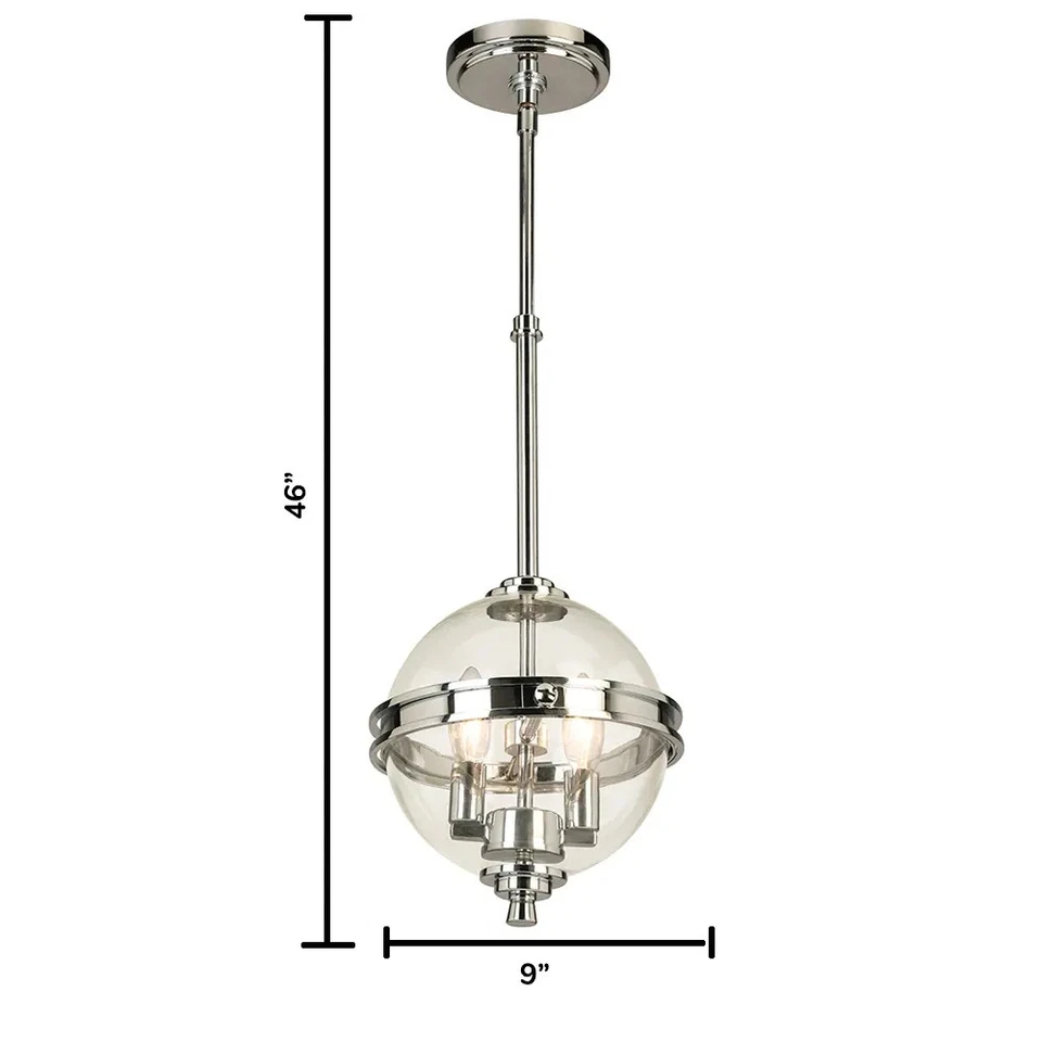 Colgante Eglo Cecilia cromado con cristal transparente Foto 4 de 4