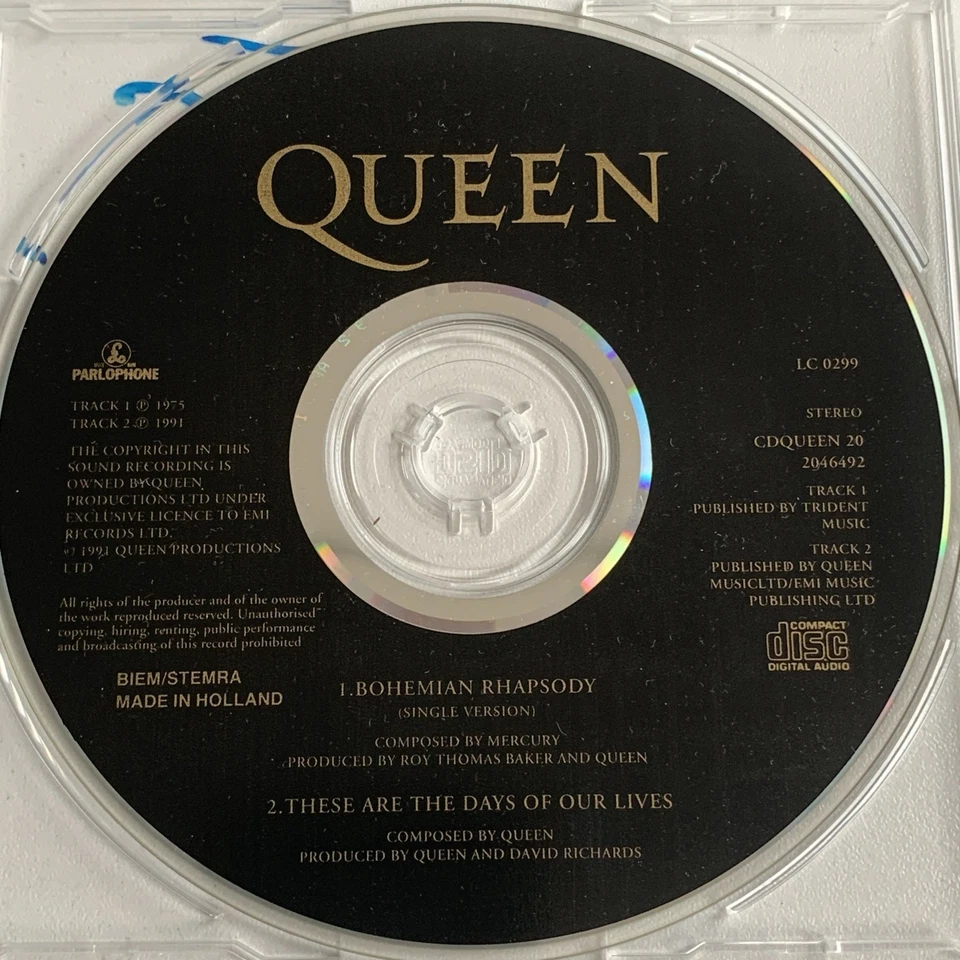 MCD Queen - Bohemian rhapsody + These are the days of our lives - rare 2 track - Bild 2 von 3