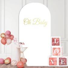 Thick Arch Backdrop Cover 6FT, White Arch Covers Stretchy Backdrop with Zippe...