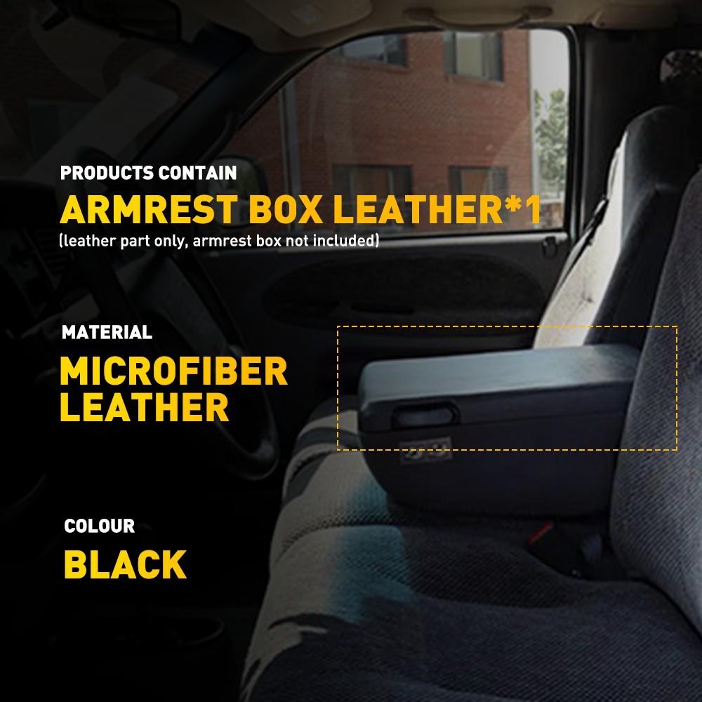 Center Console Lid Armrest Leather Cover Skin Black Fits For Dodge Ram 1994-2001