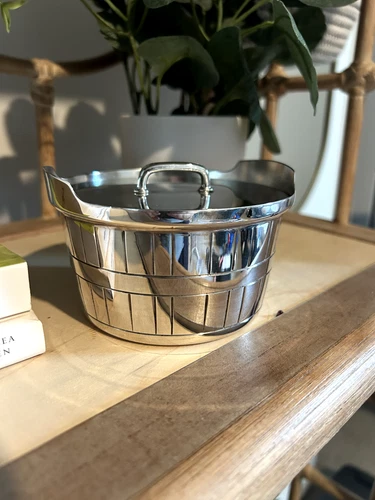 Gorham  silver butter dish 1950s barrel style with lid excellent cond