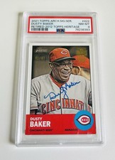 DUSTY BAKER 2022 TOPPS ARCHIVES 2012 HERITAGE SIGNATURE REDS AUTO /87 PSA 8