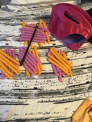 Extra long and wide spiral hair curlers, Carrier, And Tool 40 Curlers, Heatless
