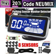 LCD Rückfahrwarner Einparkhilfe 8 Sensoren vorne hinten zum Nachrüsten Parkhilfe