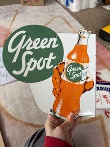 Porcelain Green Spot Soda Sign
