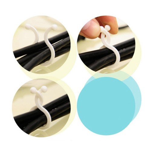 30pcs Cable Clips Cord Management Cable Organizer Drop Wire Cord Holder (White) - 第 3/11 張圖片