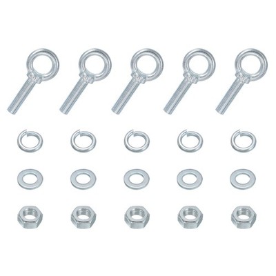 5 Pack M16 x 60mm Eye Screws Bolts Kit, Screw Eye Bolts with Nuts, Silver