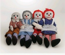4 Handmade Raggedy Ann Andy  Grandparents Dolls 19" Has Writing On low Back