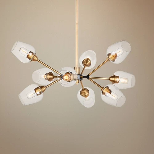 Maxim Savvy 37" Antique Brass 9-Light Modern Sputnik Pendant Light - Picture 1 of 6