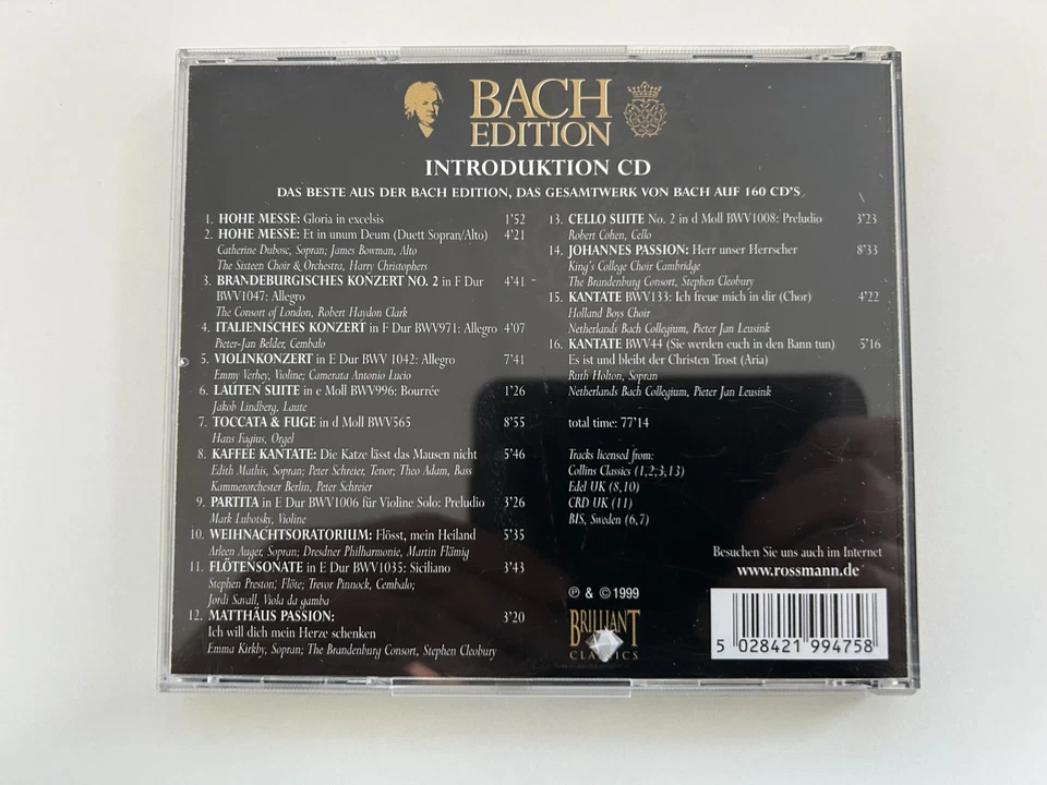CD Bach Edition Introduktion - Auszug der Höhepunkte - Bild 2 von 4
