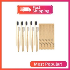 SEVENHEAD 10 PCS Bamboo Toothbrushes Soft Bristles Wooden Toothbrushes for Adult