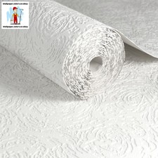 Paintable Textured Swirl Pattern Blown Vinyl Wallpaper