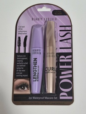 New Waterproof ULTRA BLACK  2 Piece MASCARA SET
