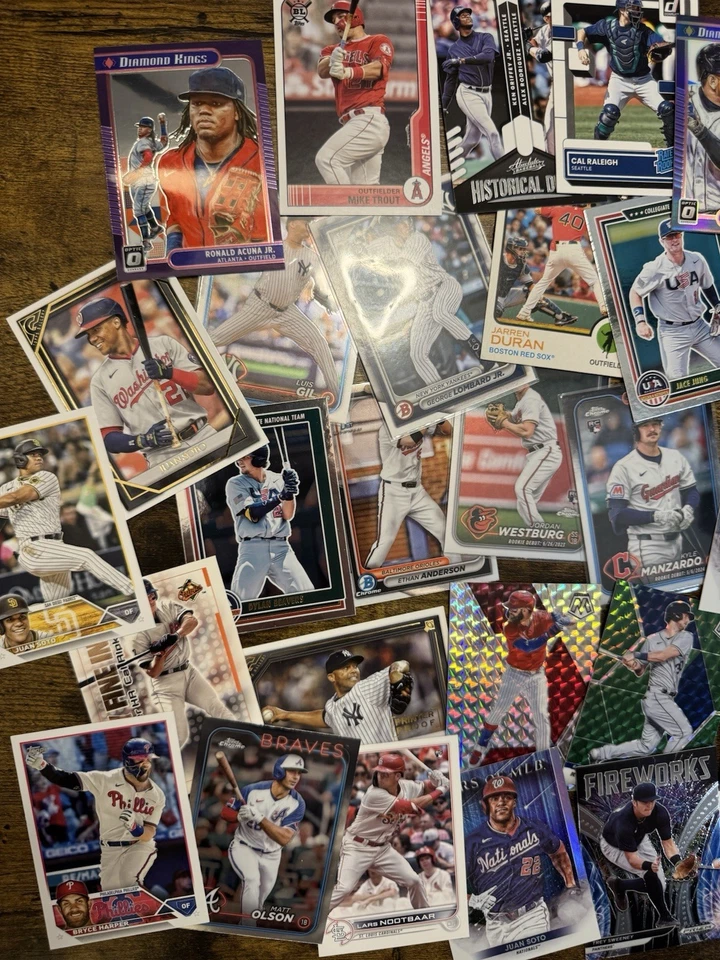 СРЕДНЯЯ ФИКСИРОВАННАЯ СТАВКА коробка 2500 + бейсбольные карточки современный Topps Bowman хром звезды RCs! - Изображение 3 из 4