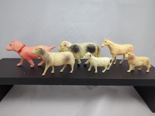 Vintage Celluloid Animals Horse Dog Ram Sheep Lot Of 6