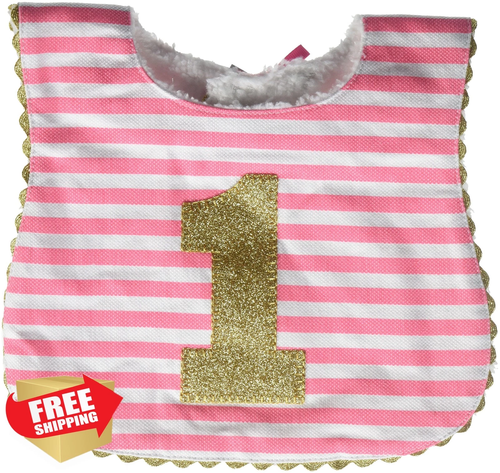 Mud Pie Stripe Birthday Bib One Size