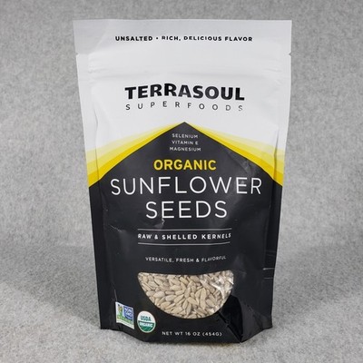 Terrasoul Superfoods Organic Sunflower Seeds 16oz Raw Shelled Kernels Non-GMO