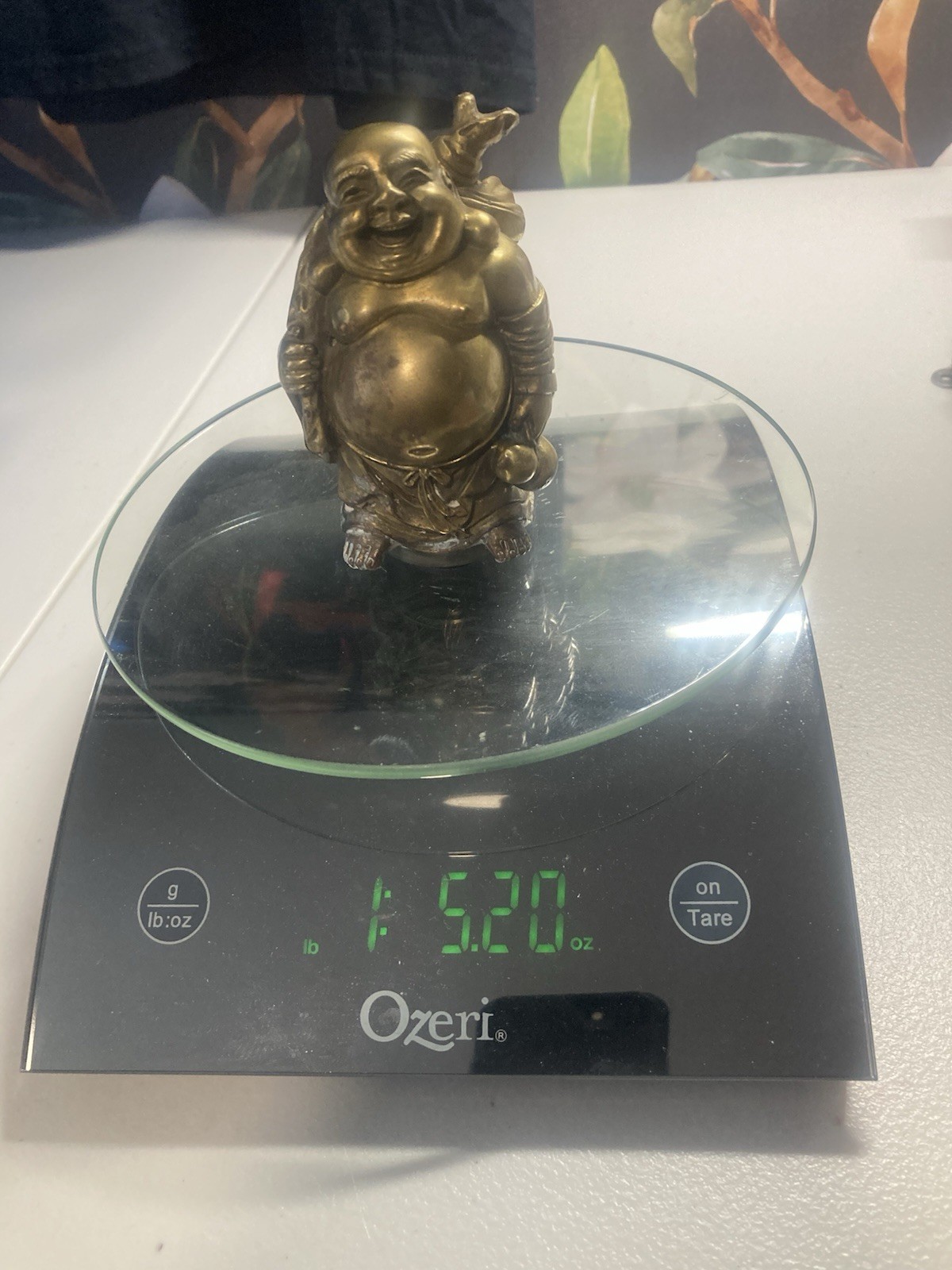 Solid Brass Laughing Buddha Statue 3” Tall 1.5 Lbs 