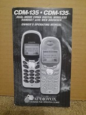 Audiovox Cellphone Phone CDM-135  CDM-135XL Owner Operating Manual 115 Pages
