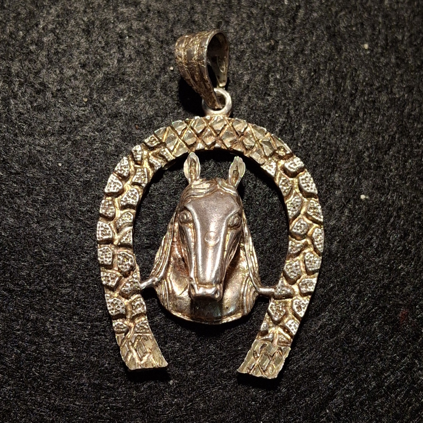 Quality Large Solid Sterling Silver Horse with Ho… - image 1