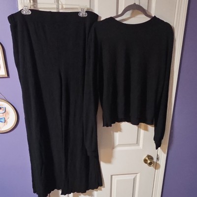 BB Dakota Sweater & Skirt Set Black XL Women's Long Sleeve Round Neck Outfit