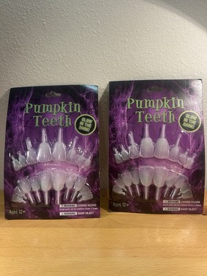 Set Of 2 Pumpkin Teeth/ Pumpkin/ Halloween. New In Box