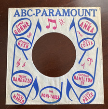 ABC PARAMOUNT RECORDS - Original 45 rpm company sleeve - Early 1960's