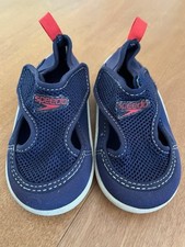 Speedo Kids Boys Girls Water Beach Pool Shoes Blue Slip On M 7 8 VGUC