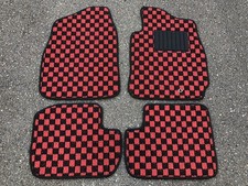 Floor Mats For Mitsubishi Pajero Mini H53a H58a 1998-2013 Checkered Red Jdm