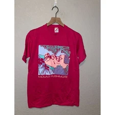 Vintage Mount Rushmore Shirt Flower State Graphic Pink 1989 Tee 80s 1980s VTG M