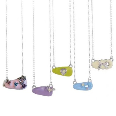 Sweet Collar Necklace Macaron Candy Color Drop Pendant Necklaces Clavicle Chain