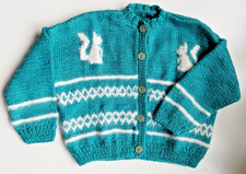 Baby Strickjacke Eichhörnchen Handarbeit Gr....