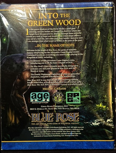 BLUE ROSE RPG LOT Core Book / Screen / Quick Start Green Ronin - Photo 6/7
