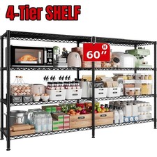 Heavy Duty 4/5Tier Wire Shelving Rack Adjustable Storage Unit Max 1500lbs