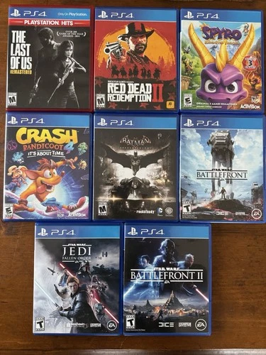 Lot Of 8 PS4 Games CIB EXCELLENT - Spyro, Crash Bandicoot, Star Wars, etc